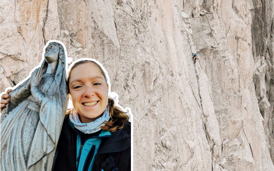 French Annabelle Bouchardon has just completed the first female solo ascent of the American Direct on the west face of the Drus